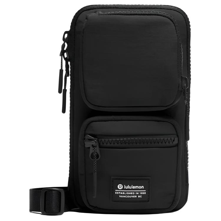 

Lululemon Multi-Pocket Logo Nylon Phone Shoulder Crossbody Bag Unisex bags Black LU9CRVS-0001 Black