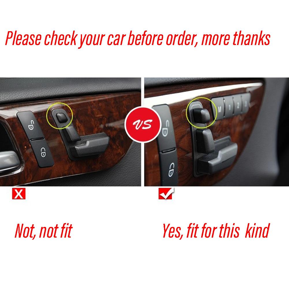 Styling auta Kryt tlačidla nastavenia sedadla Nálepka Vhodné pre Mercedes Benz C E Trieda W204 W212 GLE W166 ML GL GLS Trieda Auto Príslušenstvo