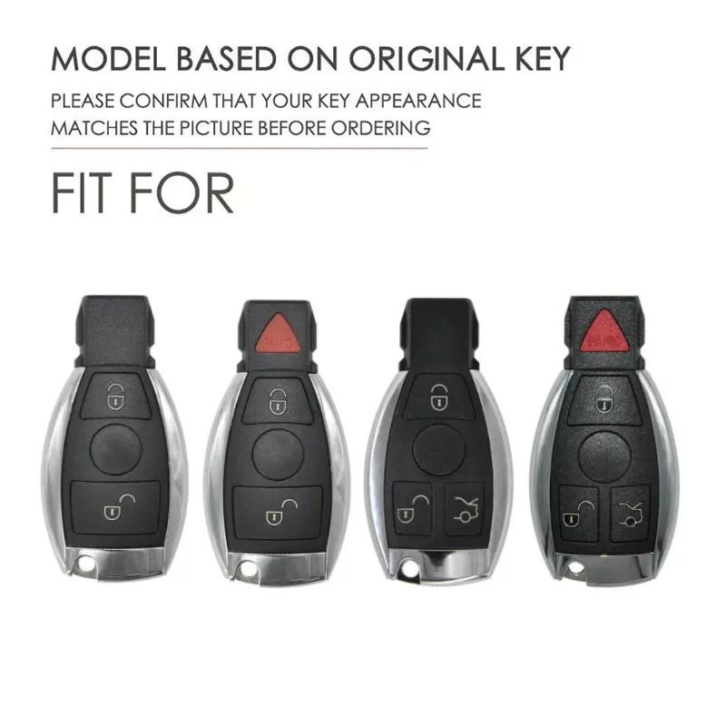 Leather 2 3 Buttons Car Key Case Cover Fob For Mercedes Benz A B C E Class GLS GLA GLK GLC CLS CLA W204 W205 W212 W463 W176