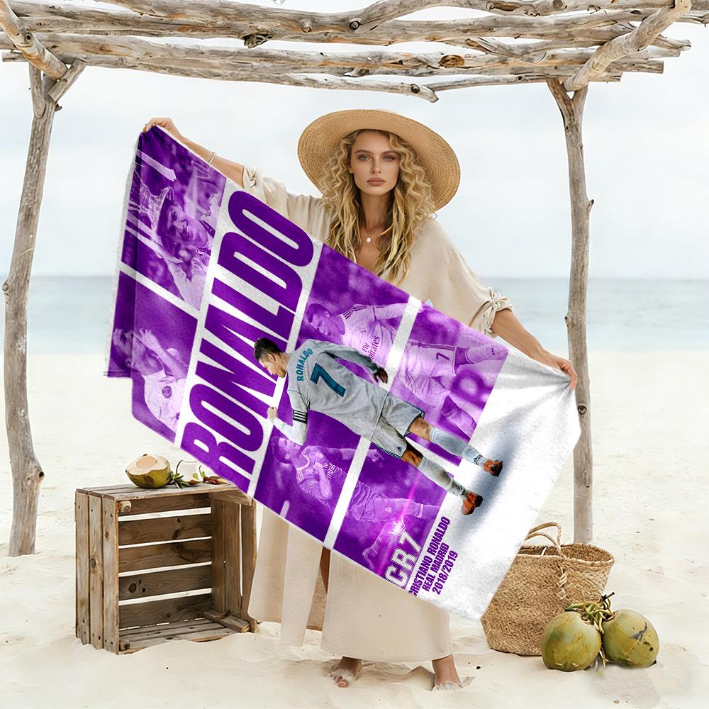 Ronaldo's Legacy Football Beach Towel Super Soft & Absorbent Comfortable Lightweight
