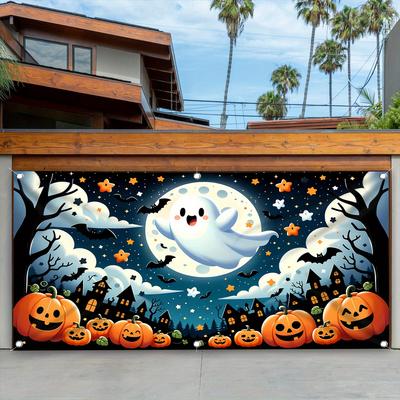1pc Cute Halloween Door Curtain Large-sized Fabric Wall Decoration Halloween Home Decoration