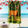Graceful Woodland Deer Print Beach Towel, Quick Drying, Suitable for Travel, Outdoor Sports, Jogging, the Beach and Swimming, Gift