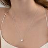 (Silver 925) Heart Shell Locket Pendant Long Necklace NZ2505