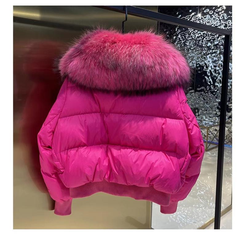 Women's Autumn And Winter High-end Down Jacket Imitation Raccoon Fur Collar Loose Short Jacket