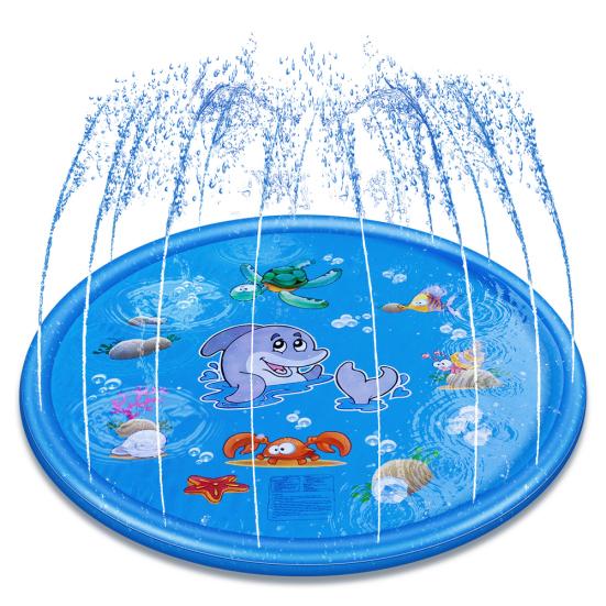 Outdoor Lawn Beach Sea Animal Inflatable Water Spray Kids Sprinkler Play Mat