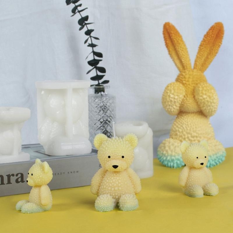 Bear Silicone Mold Candle Mold for Making Candle Soap Plaster Desk Ornament Cake Fondant Decorations Chocolate Jello