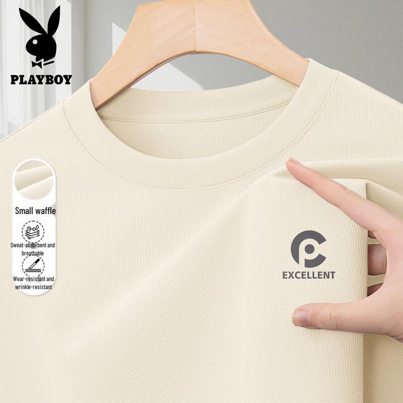 PLAYBOY Men s American Retro Waffle Knit Short Sleeve T-Shirt 3XL