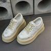 Leather muffin sole little white shoes women's autumn new breathable fashion versatile small height increase board shoes tide