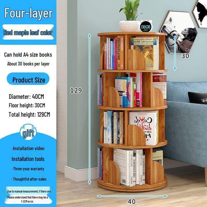 360° Rotating Children's Bookshelf: Space-Saving Floor Standing Bookcase & Picture Book Rack