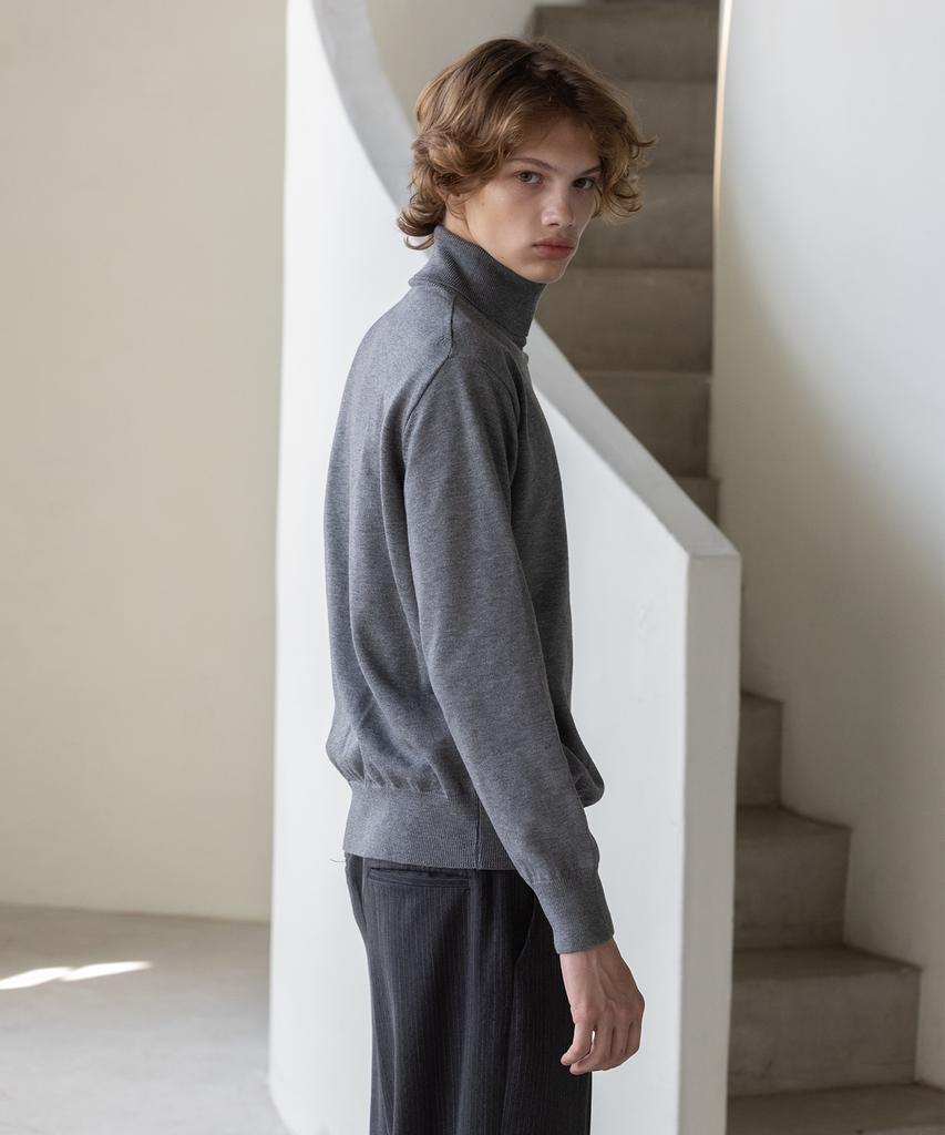 Dekkoloso Mode Herasi Turtleneck Knit [Charcoal]