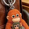 6Pcs Keychain Pendant I Love Protect Punch Monkey Charm Key Chain Easy to Carry Key Organizer Backpack Bag Accessories