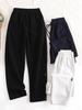 Fleecegefütterte High-Waist-Sweathose mit geschwungenem Bein für Herbst/Winter