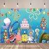 SpongeBob Party Background, Banner with Underwater Adventure Theme, Children's Party Decoration, Photography Background