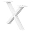 Vidaxl Coffee Table Legs, 2 Pcs, White, 60X(30-31) Cm, Steel
