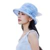Sun Hat Lady Summer Fashion Embroidery Show Face Small and Light Sun Protection Bucket Hat Mother Beach Organza Hat