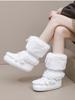 Damesmode Sneeuwschoenen Winter Ruimtepaklaarzen Verdikt Warm Antislip Bontschoenen Vrouw Hoge Schacht Laarzen Dames