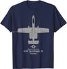 A-10 "Warthog" Thunderbolt II Attack Aircraft Tech Drawing Oversized T-shirt O-Neck Casual Cotton Tshirt NewunisexClothing Tops