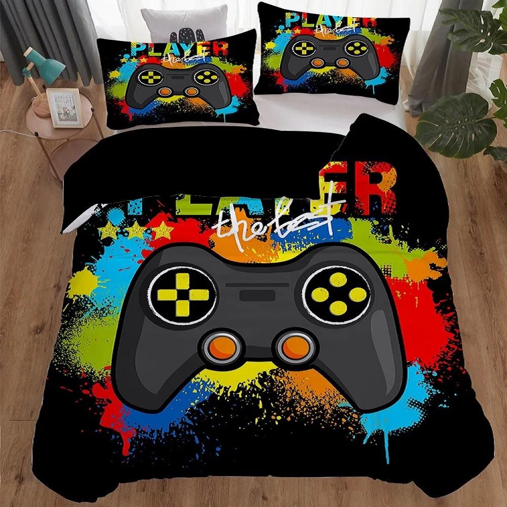 

Домашний текстиль Комплект постельного белья Gamer Life 3D Pattern Printed Duvet Cover Set Twin Full Queen King Boys Adults Полиэстеровый пододеяльник 70x133cm 2pcs