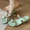 Fashion Wedges Women Slippers Dress Elegant Shoes Cozy Casual Sandals Heeled Shoes Woman 2025 Summer Designer Brand Women’s Zapatillas