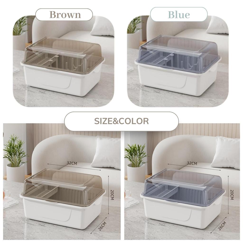 Crystal Craft Baby Bottle Drying Rack Large Kitchen Storage Stand, Capacity, Dust-Resistant, [Blue]