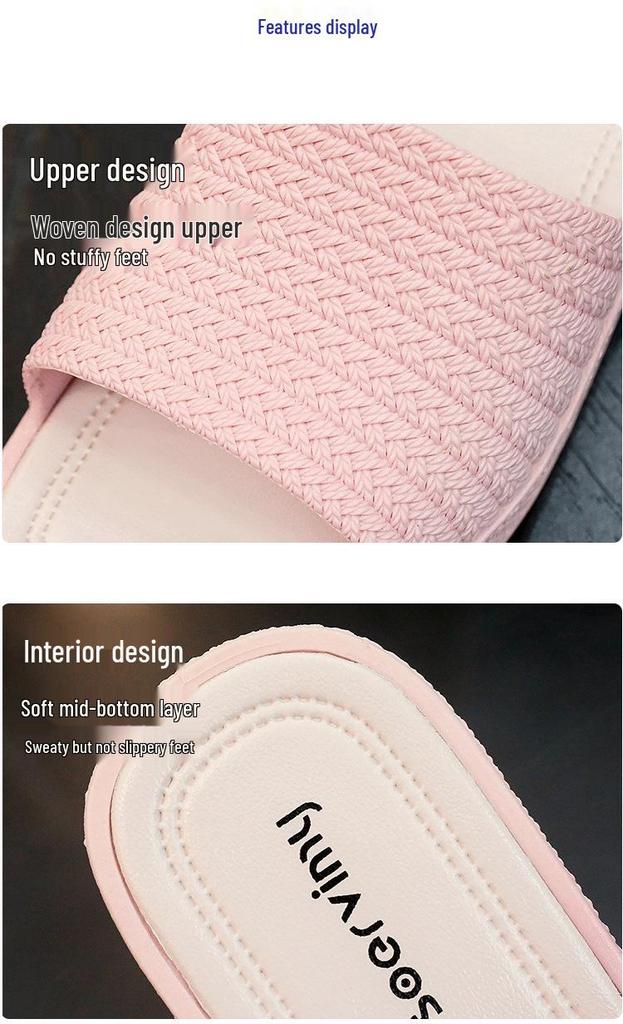 Women's Fashionable Thick-Soled Wedge Sandals: Non-Slip Outdoor/Indoor High-Heeled Summer Beach Slippers