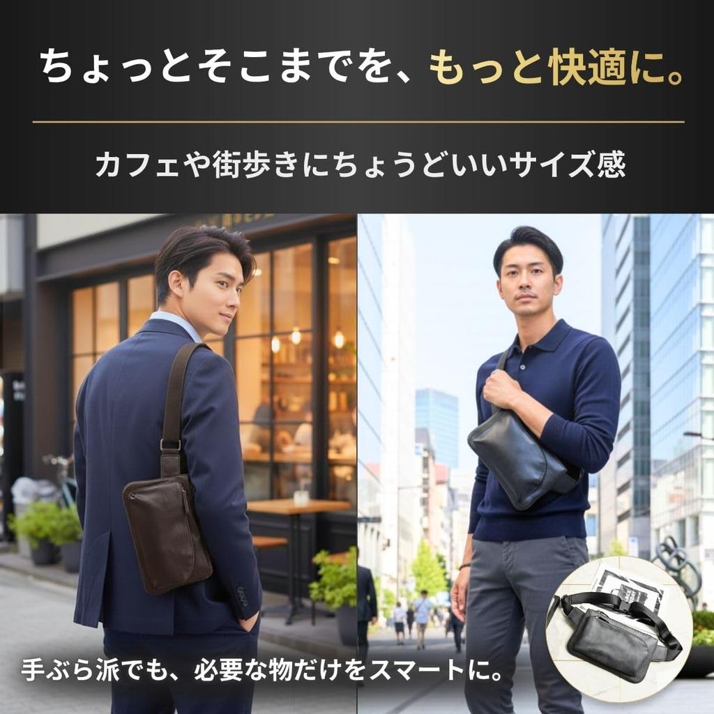 STYLIVA Square Body Slim Shoulder PU Waist Gray Bag, Bag, Leather, 3-Way, Crossbody, Pouch, One-Shoulder, Compact, Hands-Free, Stylish, Black, Brown,