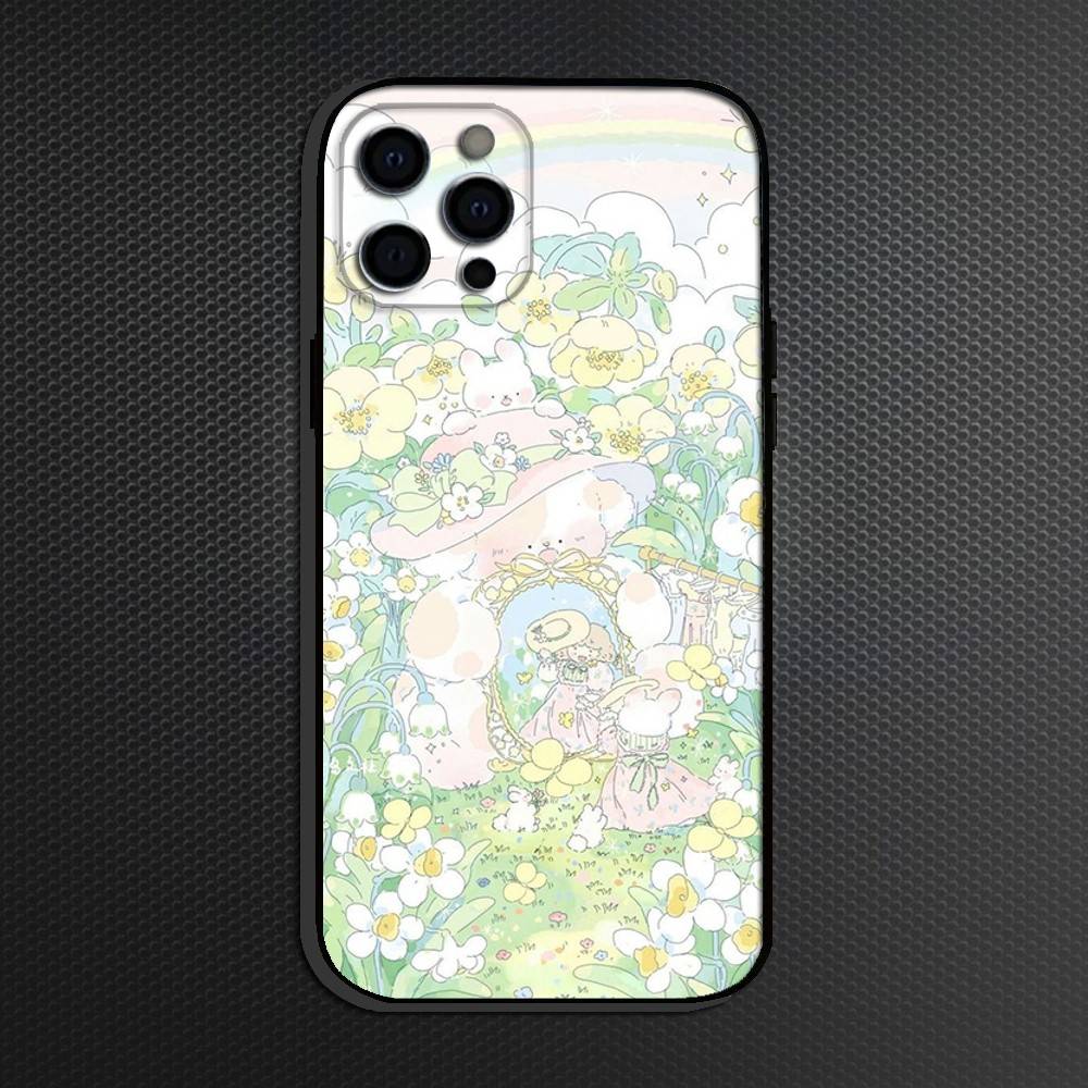 

Girl Hanada healing department Phone Case For iPhone 16,15,14,13,12,11 Plus,Pro Max, Others Soft Black Cover iPhone15plus