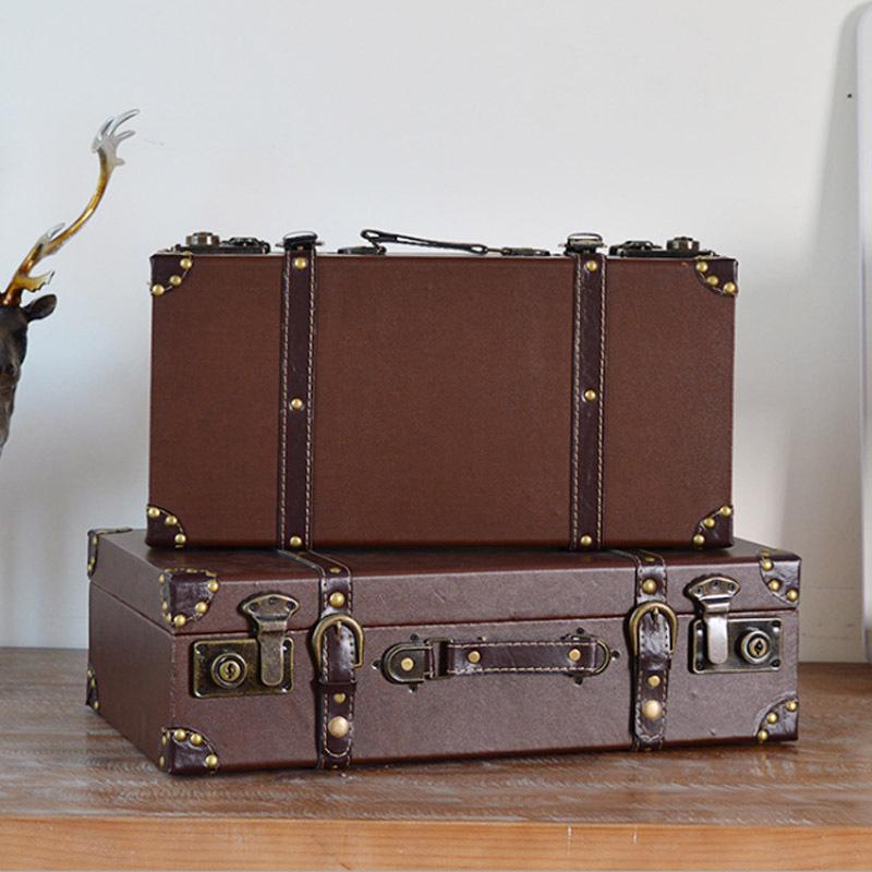 European Retro Leather Storage Box - Handbag, Clothes, and Travel Photography Prop Organizer