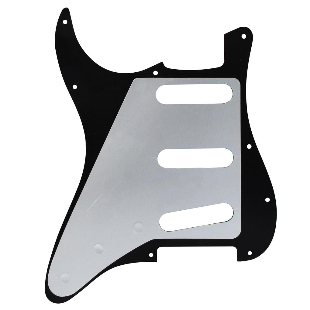 FLEOR Set of 11 Hole ST Guitar Pickguard SSS Scratch Plate Back Plate & Screws for Electric Guitar Parts
