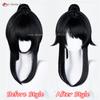 Ayano Aishi Cosplay Wig 53cm Black Ponytail Wigs For Women Costumes Anime Cosplay Wig Heat Resistant Synthetic Hair Halloween