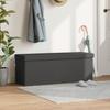 Storage Bench Foldable Dark Gray Linen Look