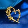 Artistic Heart Brooch Pin Women Brooch Unisex Clothing Jewelry Lovely Pin Alloy Texture Suitable for Office and Event