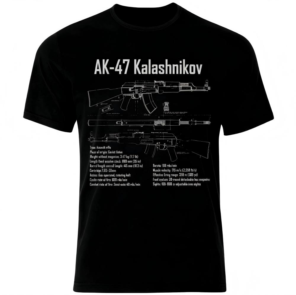 AK-47 Kalashnikov Blueprint Graphic Men T-Shirt