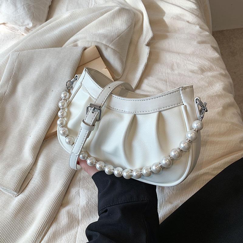 

Популярные женские летние сумки через плечо, модные сумки через плечо с жемчугом и бусинами, повседневная женская сумка-мессенджер (20cm<Max Length<30cm)