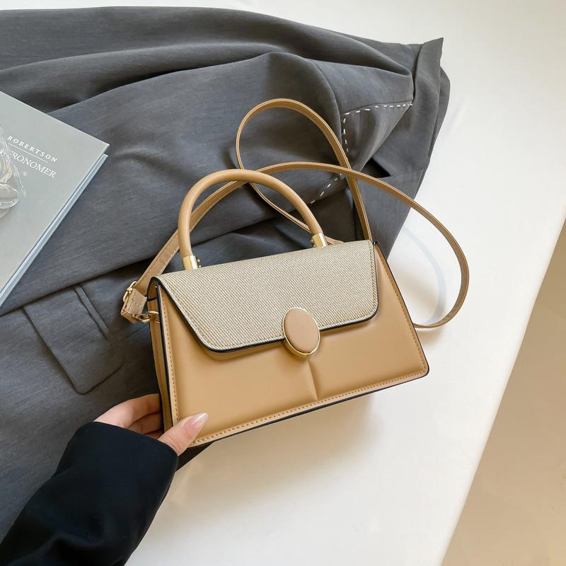 Fashion Bag Cover Contrasting Colors 2025 New Simple Casual Early Spring Foreign Style Women's Shoulder Crossbody Portable Small Square Women's Bag