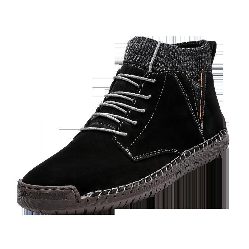 

2021 autumn and winter new British style men s casual shoes thermal socks shoes short boots handmade shoes 7009 38