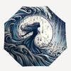 1pc Ocean Waves Auto Open/Close Umbrella, Portable Folding Umbrella for Travel, Themed Events, It is suitable as a gift for various festivals, Outdoor