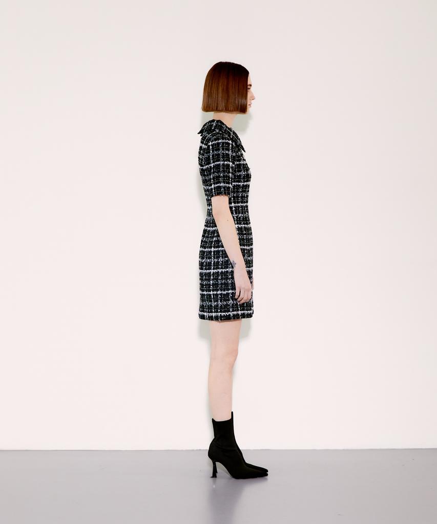 Chaenyuyog Detatchable Collar Dress [White Check]