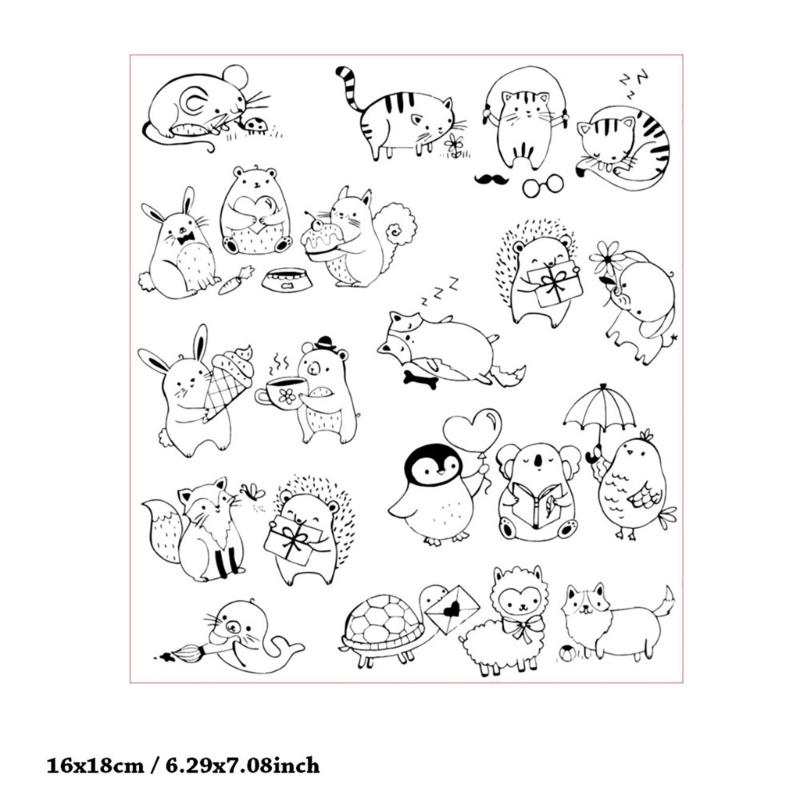 Animal and Sea Creature Clear Stamp Background Silicone Stamp for Card Making Scrapbooking Journal Planner Decoration