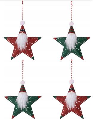 Christmas Tree Hangers Metal Christmas Elves 4 Pcs Decorations