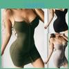 Elegant Women V-neck Bodycon Sleeveless Evening Party Cocktail Mini Dress In Gray