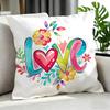 CColorful Heart Floral Love Text Cushion Cover Cushion Cover Set Pcs x x x Pillowcase Decorative Sofa Home Decor