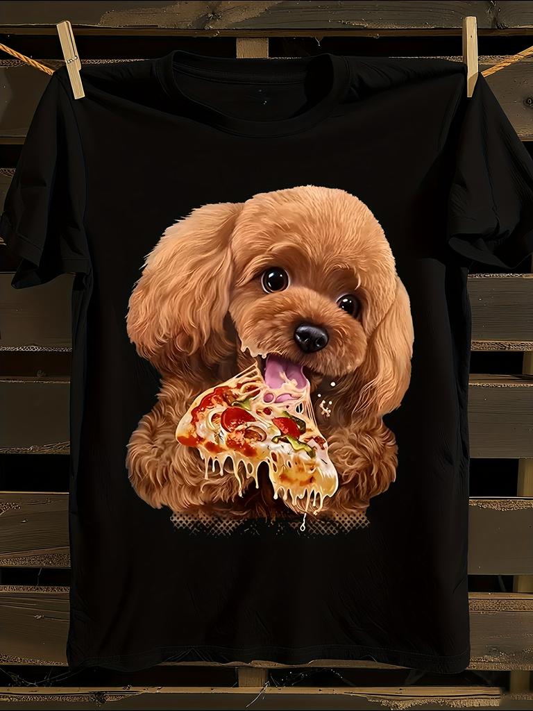 Funny Poodle Pizza Dog Dad Tshirt