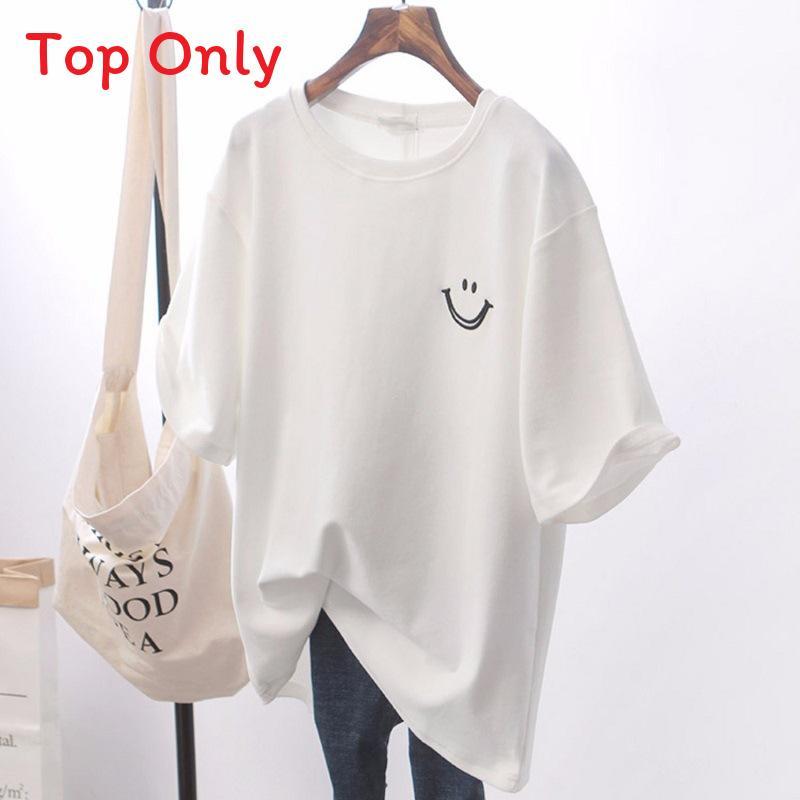 T Shirt Women Summer Loose Fit Cotton Blend Short Sleeve Casual Top For Students