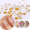 50 Pcs/Box Nail Art Charms Color Mixed Small Daisy Flower Rose Ultra Thin Wood Pulp Patch Diy Nail Art Jewelry Nail Accessories