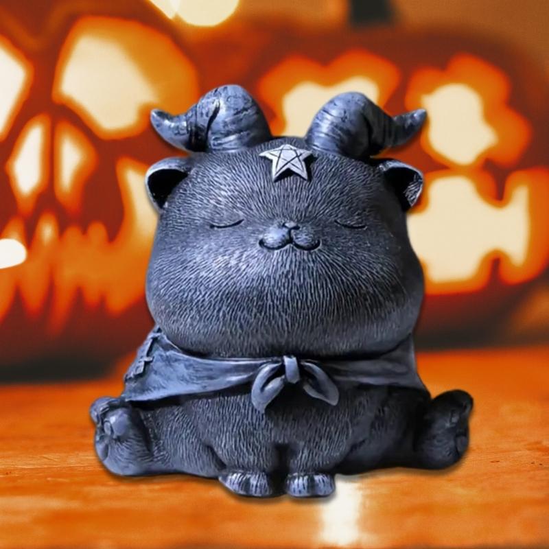 Resins Magics Cats Figurine Halloweens Decoration for Shelf Desktop Spookys Home Ornament