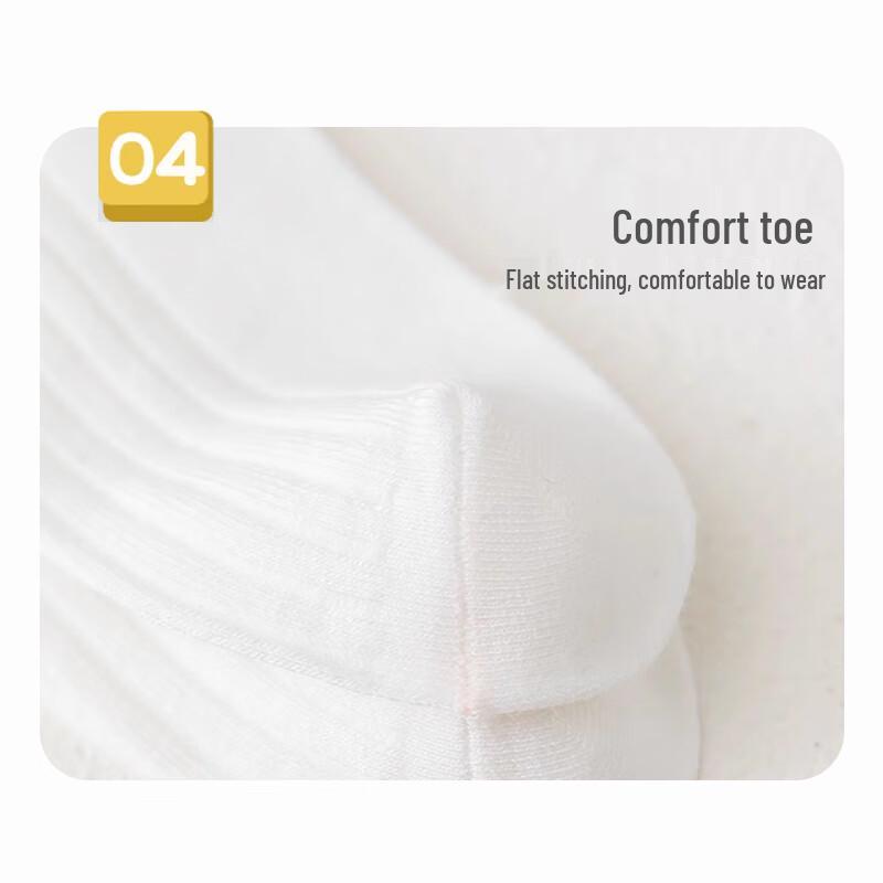 Langsha Kids' Pure White Mid-Calf Cotton Socks