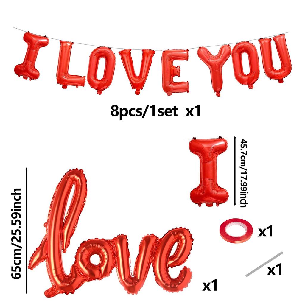 Ich liebe dich Banner Dekoration Ballons, Geeignet für die Hochzeitssaison, Verlobung, Brautgeschenke, Muttertag