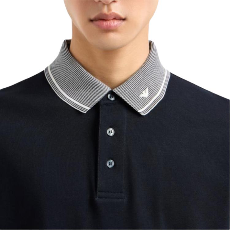 Emporio Armani Piped Collar Piqué Polo Shirt EM000852-AF12955-FB273