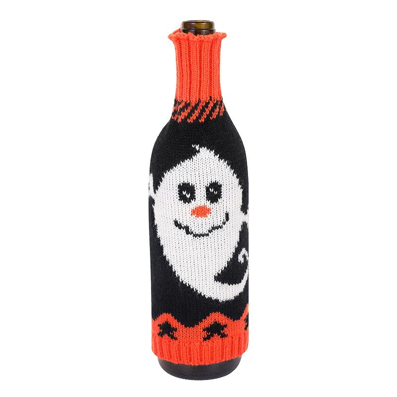 New Halloween Decoration Christmas Knitted Pumpkin Wine Bottle Cover Red Wine Cover Restaurant Decor Wine Bottle Clothes Gift